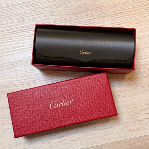 NWT Cartier Santos de Cartier Red Rectangular Gold Frame Ladies Sunglasses main image 9